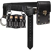 Renaissance Costume Accessories Casual Belt Pouch Fanny Pack Potion Bottle Skirt Hike Set Medieval Festival Halloween (Black)