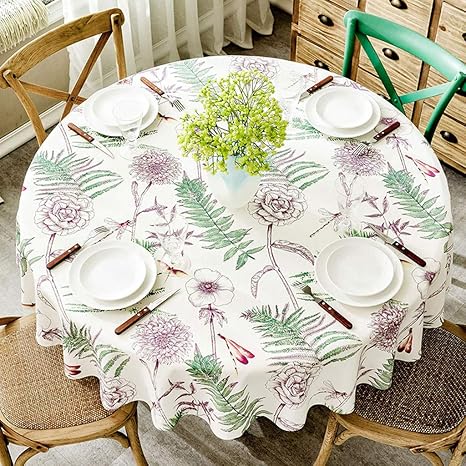 Amazon ラウンドテーブルクロス コットンのリネンアート 色あせにくい 縮みにくい 洗濯機で洗える手洗い可能 ビュッフェテーブルに最適 パーティー 休日の夕食 もっと テーブルクロス オンライン通販