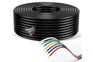 LIMICAR 7 Way Trailer Wire – Heavy Duty 14 Gauge 7 Pin Trailer Wiring Harness Kit with Color-Coded PVC Jacket – Flexible 7 Conductor Insulated Cable for RV, Camper, Truck, Boat, Utility Trailers (50 Feet)