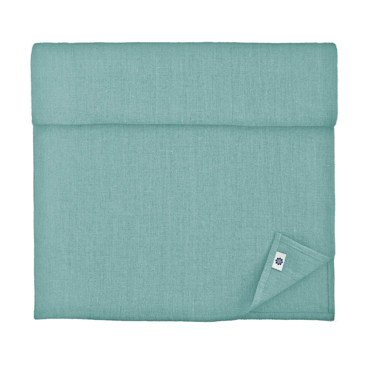 Linen & Cotton Stonewashed Table Runner ANTEA, 100% Linen - 43 x 130cm (17.2''x 52''), Duck Egg Blue