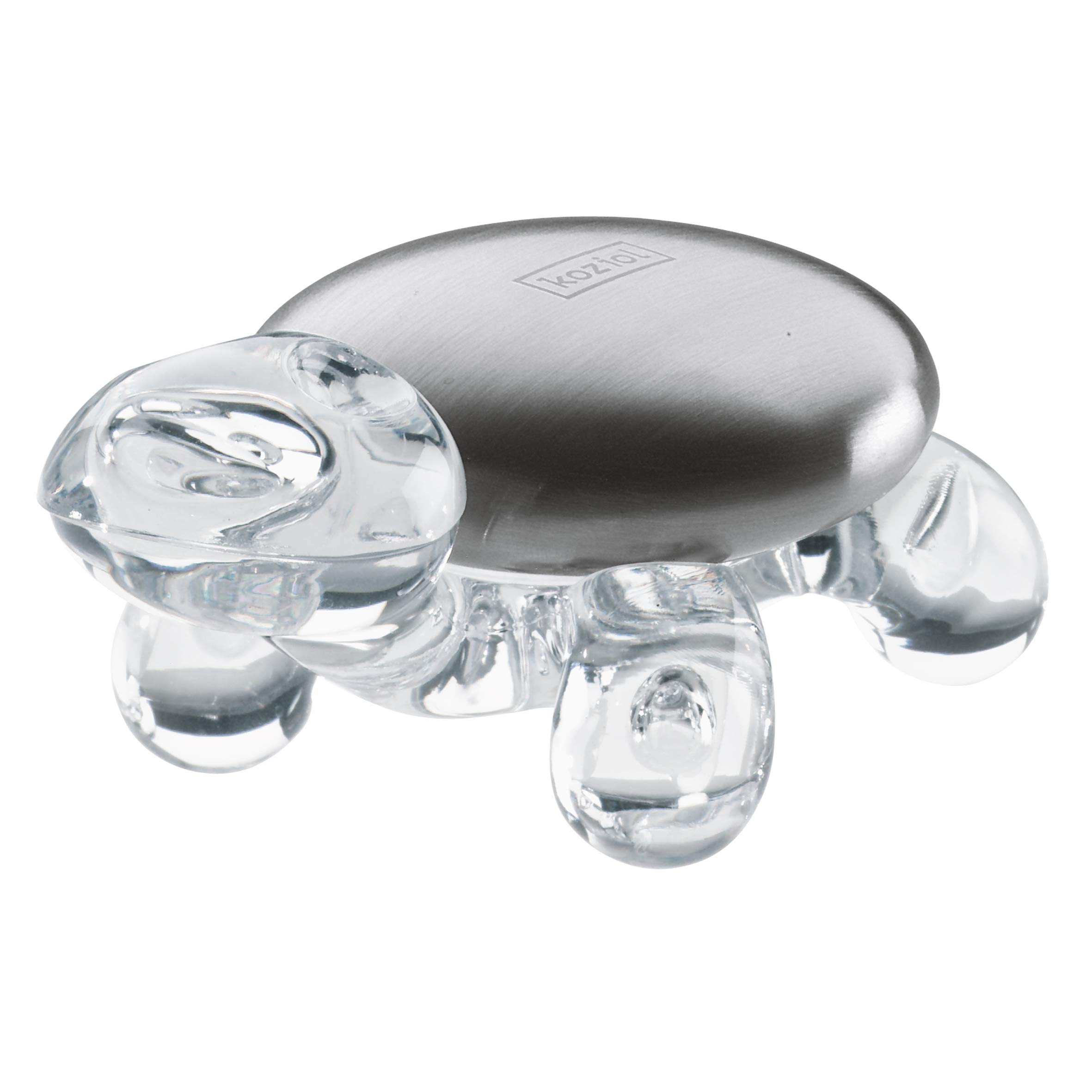 koziol stainless steel soap with holder Amanda, thermopolastic, transparent clear, 6.2 x 10 x 4.7 cm