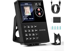 KUIIYER 3 in 1 Time Clocks for Employees Small Business (Face + Palm Print + PIN) Employee Clock in & Out Machine Attendance Punch Clock