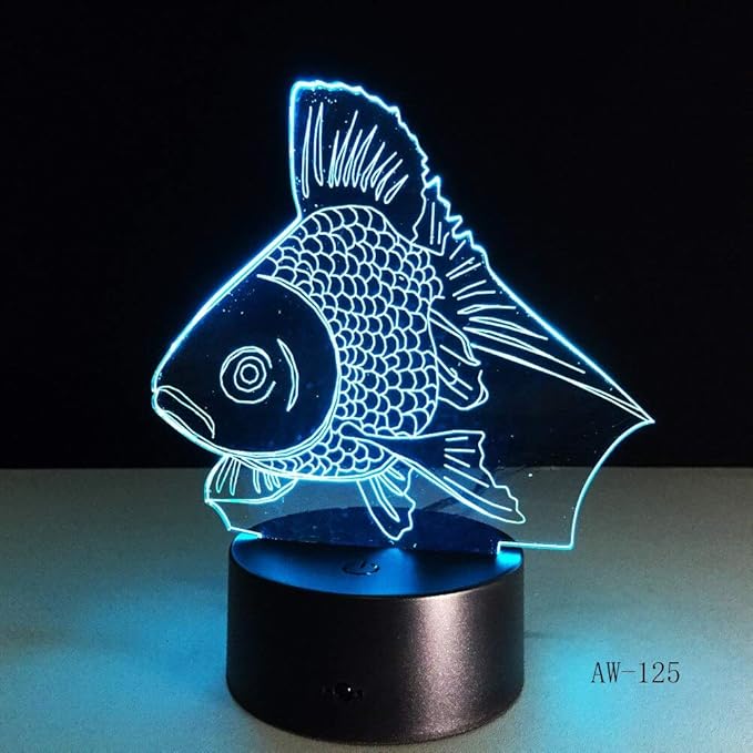 Zhuhuimin Gold Fish LED Night Light USB Powered LED Change Color 3D