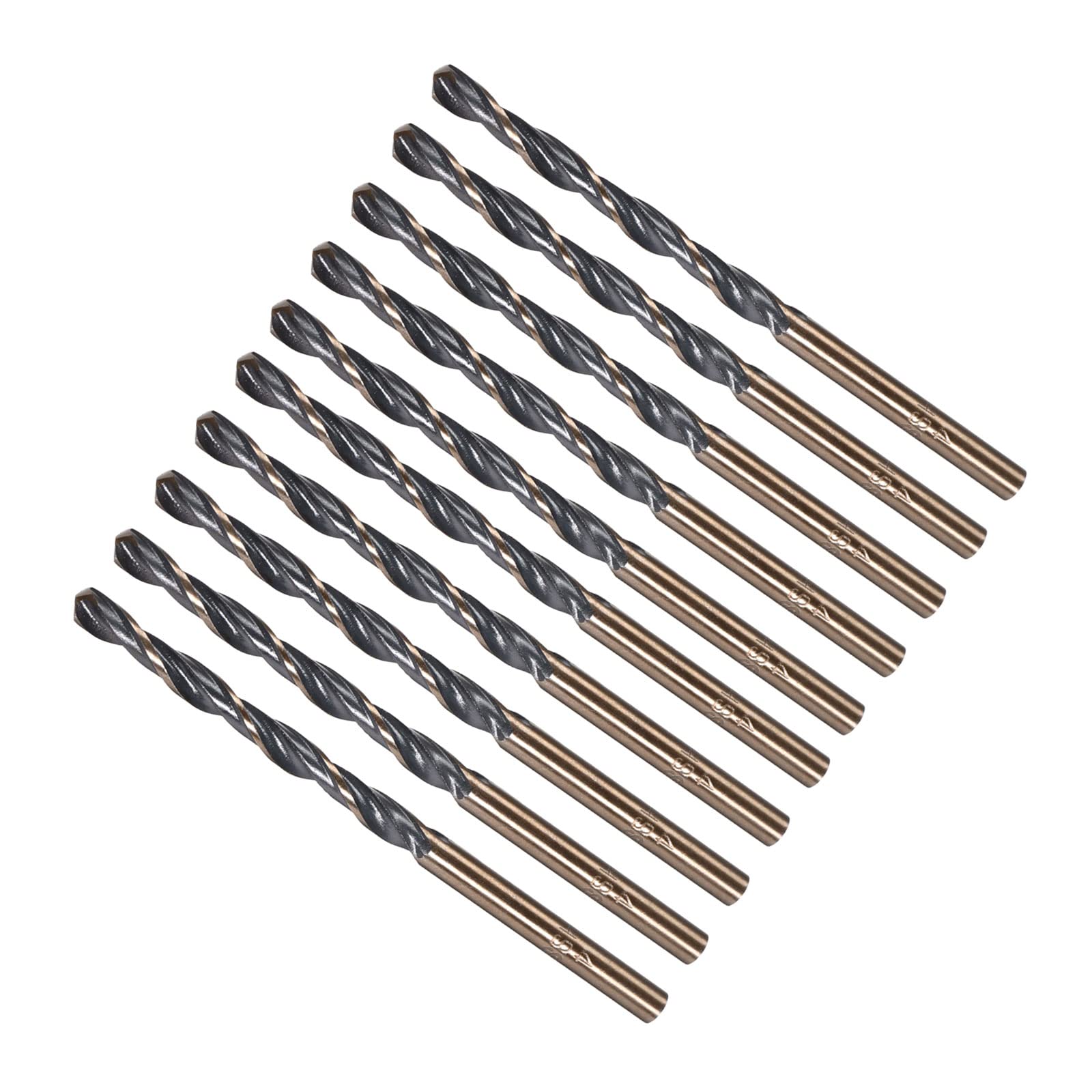 CoCud Twist Drill Bits, 4mm Cutting Edge, Titanium & Nitride Coated High Speed Steel 4341 Round Shank - (Applications: for Stainless Steel Drilling Machine), 10-Pieces — image 1