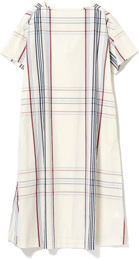 Amazon ビームスボーイ ワンピース ビッグ タータン チェック ボートネック ショートスリーブ ワンピース レディース ワンピース チュニック 通販