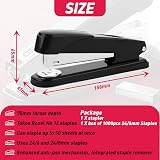 ASNOMY Heavy Duty Stapler 50 Sheet + 1000 Staples 24/6mm Black view 2