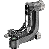EVUMO P9 Carbon Fiber Gimbal Head, Professional Heavy Duty Gimbal Tripod Head for Tripod, Monopod, DSLR Camera, Telephoto Lenses, Supports 360 Horizontal Rotation, Vertical Lifting and Pitch Shooting