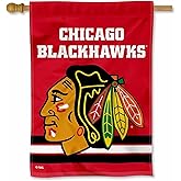 Chicago Blackhawks Red Two Sided House Flag