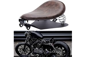 MISS MOLY Retor Brown Motorcycle Bobber Solo Seat Spring Base Plate Bracket Kit Compatible with Harley Sportster XL 883 1200 48 (Retro Brown)