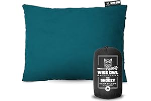 Wise Owl Outfitters Camping Pillow – Memory Foam Travel Pillow for Airplane Sleeping, Hiking, Backpacking & Outdoor Use - Small & Portable for Adults, Car, Camp & Tent
