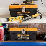 TOUGH MASTER Tool Box Professional Heavy Duty 16in Portable Black Yellow view 4