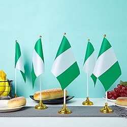 ZXvZYT Nigeria Flag Nigerian Desk Flag Small Mini