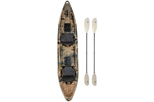 BKC Brooklyn 13.0 Pro Tandem Kayak 12-Foot, 8 inch 2 or 3 Person Sit On Top Fishing Kayak (Camo)