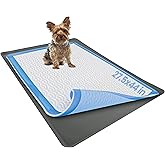 TidyFriend Dog Pee Pad Holder Tray Fits for 27.5” x 44” Wee Wee Pee Pads - Stable Grip, Raised Edges, Quick-Wipe Silicone Surface Dog Potty Tray Holder for Indoor Flooring Protection (Grey)