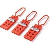 TRADESAFE Lock Out Tag Out Hasp, 3 Pack Non-Conductive Plastic Lockout Hasp | Premium Polypropylene, Danger Label Attached, Impact-Resistant and Tamper-Proof, For Group Lockout Tagout Procedure
