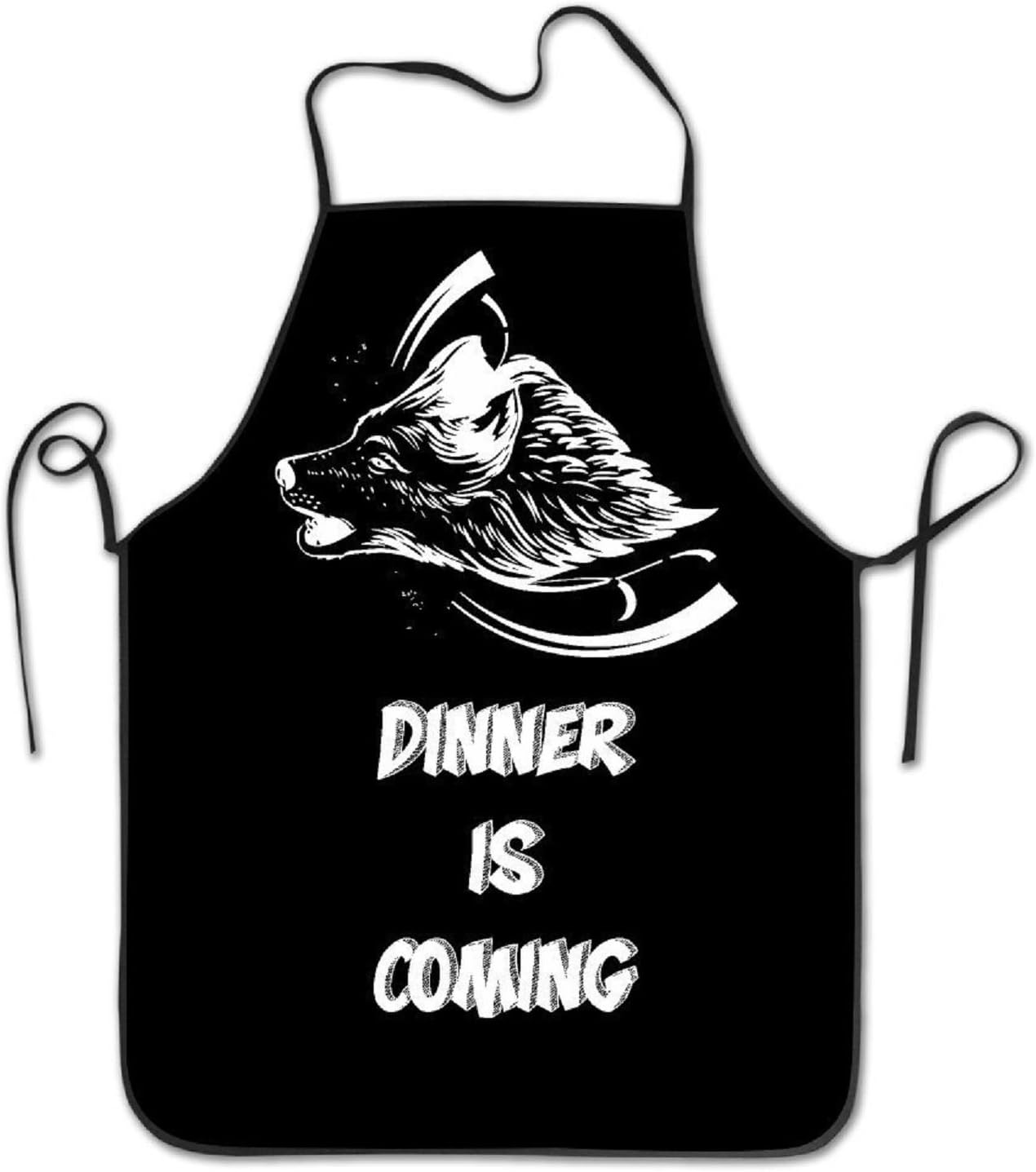 starcleveland Dinner is Coming Women's Men's Funny Creative Print Cooking Aprons