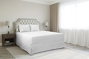 Cotton Metrics Linen 820TC Hotel Quality 100% Egyptian Cotton Bed Skirt 18" Drop Length King Size White Solid
