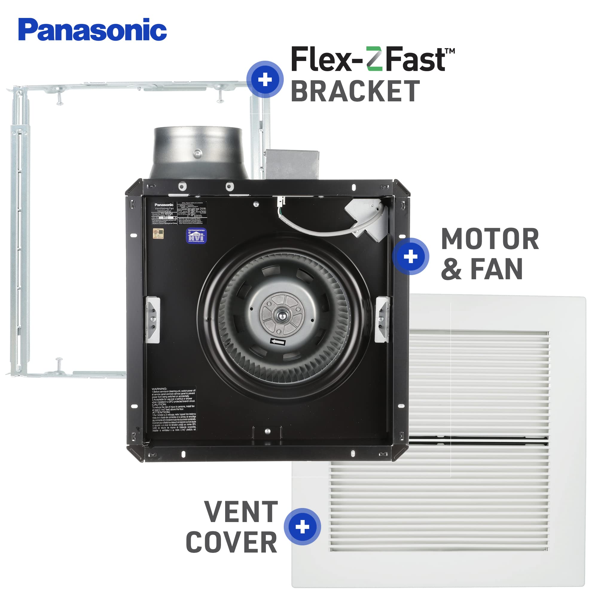 Panasonic FV-40VQ4 WhisperCeiling Spot Ventilation Fan - 390 CFM ...