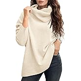UNCLECAT Women's Oversized Turtleneck Sweaters 2025 Fall Winter Long Sleeve Lightweight Pullover Knit Tops