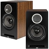 ELAC Debut Reference B6.2 Bookshelf Speakers - (Pair) Black Baffle, Walnut Cabinet