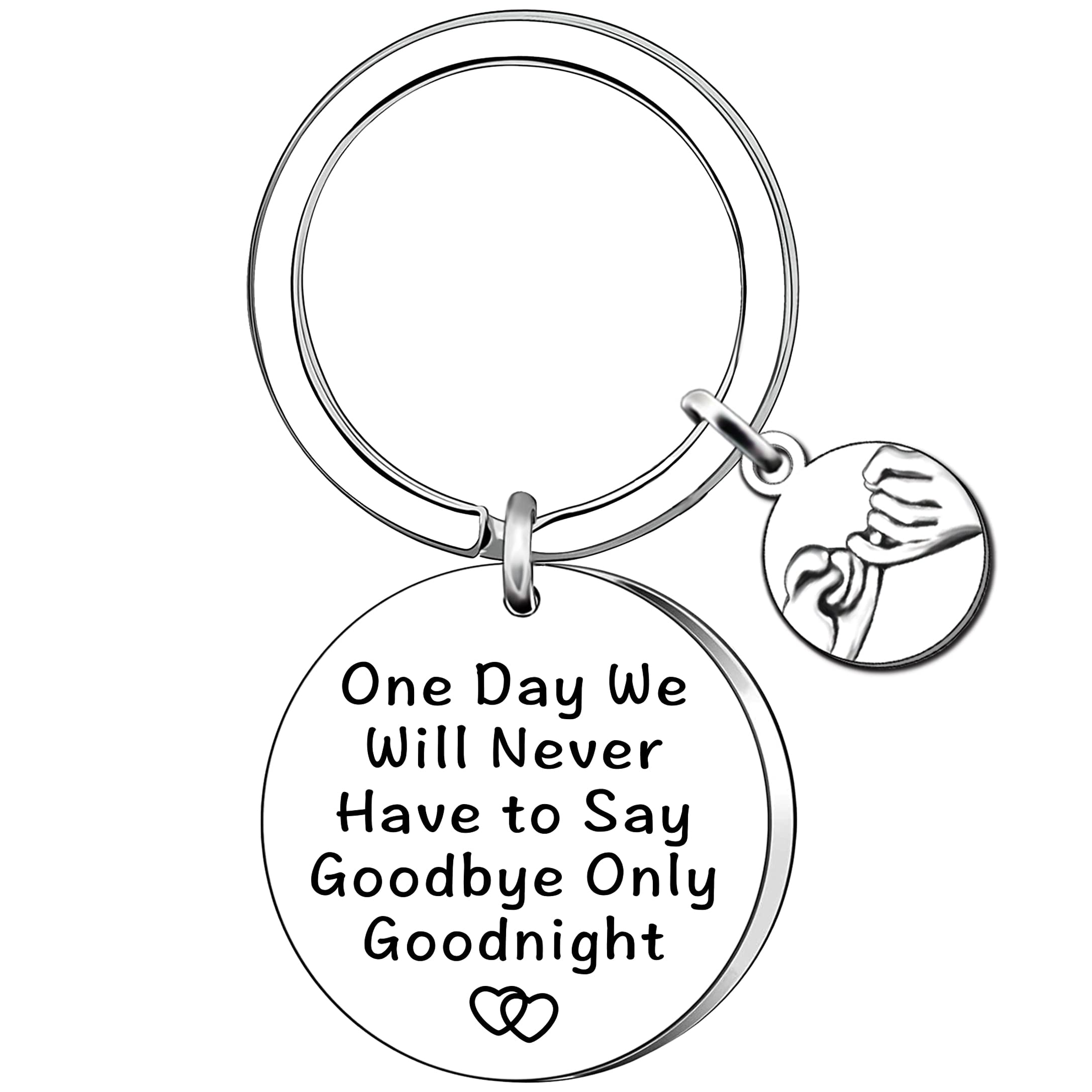 AMZQ Boyfriend Girlfriend Couple Gifts Keyring Long Distance Relationship Gifts Birthday Gifts Love Valentine's Day Gifts One Day We Will Never Have to Say Goodbye Keychain