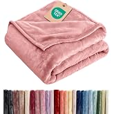 Fleece Blanket King Size - Ultra-Soft Flannel Fleece Blanket - Rose Pink | Soft, Warm, Outdoor Picnic Blanket, Camping, Trave