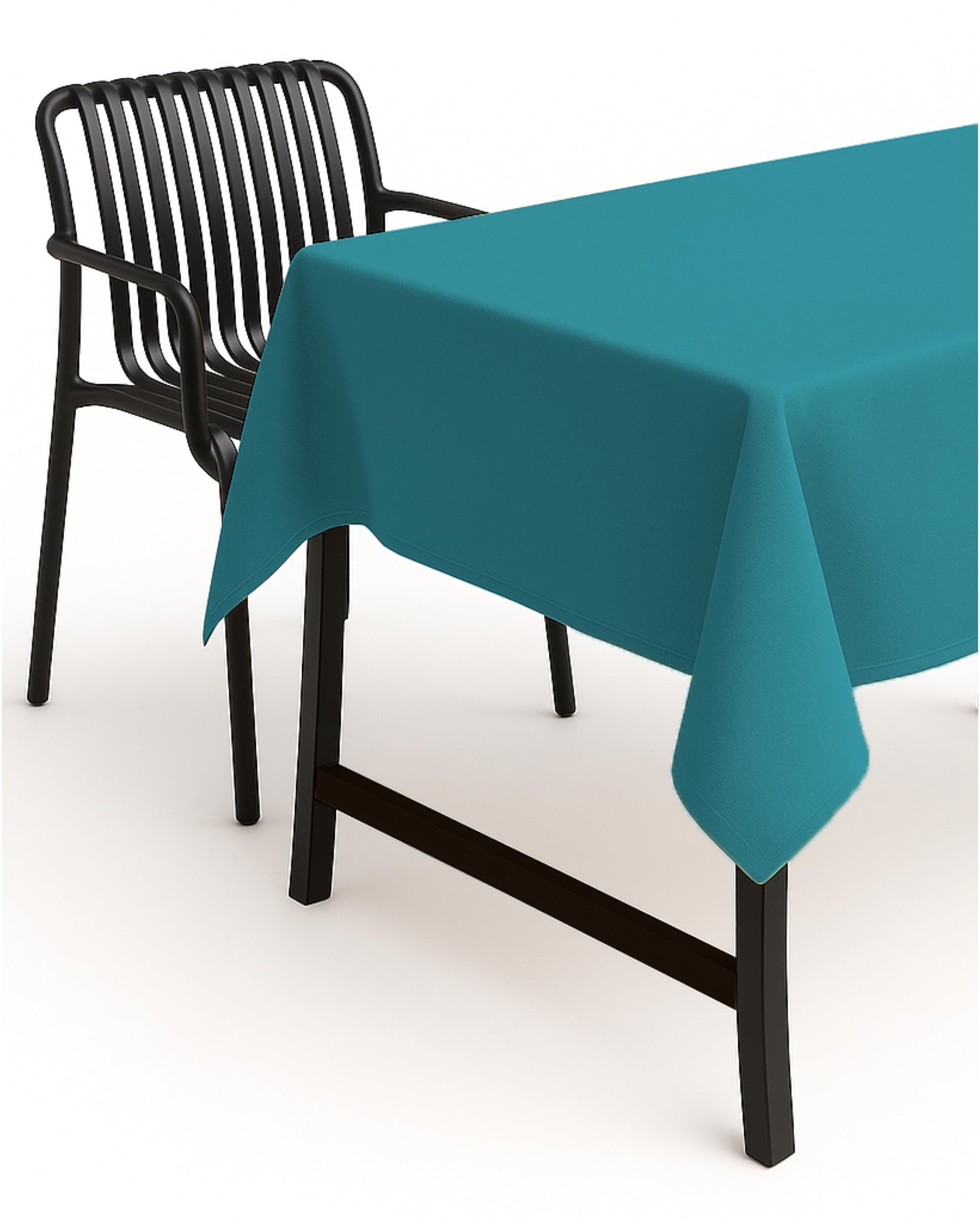 TextilDepot24 Tablecloth with Stain Protection, Choice of Sizes, Envelope Seam, Easy to Clean, Water-Repellent, 130 x 260 cm, Petrol Blue