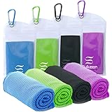 [4 Pack] Cooling Towel (40"x12"),Ice Towel,Soft Breathable Chilly Towel,Microfiber Towel for Yoga,Sport,Running,Gym,Workout,C