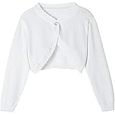 RIMILLCESS Girls Cardigan Toddler Baby Bolero Shrug Sweater Knit Crop Jacket Long Sleeve Button Closure