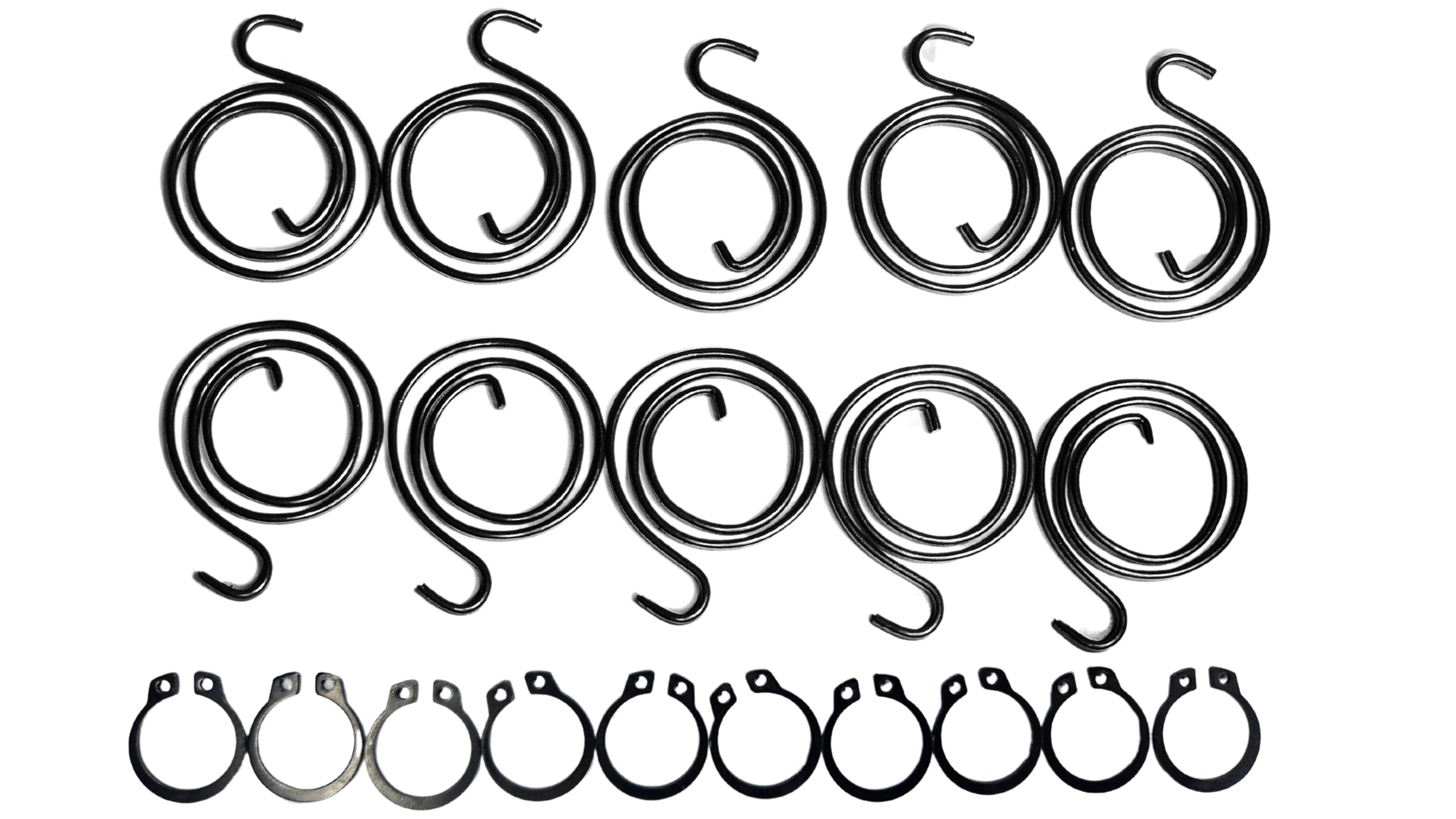 Premium Door Handle Repair Kit Set of 10 Springs and 10 Circlips Common Fit for Home & Office Doors | Use Circlip Pliers to Replace Coil Springs Door Lock Installation (2.5 Turns, 2.5mm Thick)
