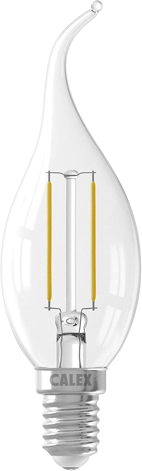 Calex Windstoßkerzenlampe LED-Filament 2W (ersetzt 20W) E14, Bright
