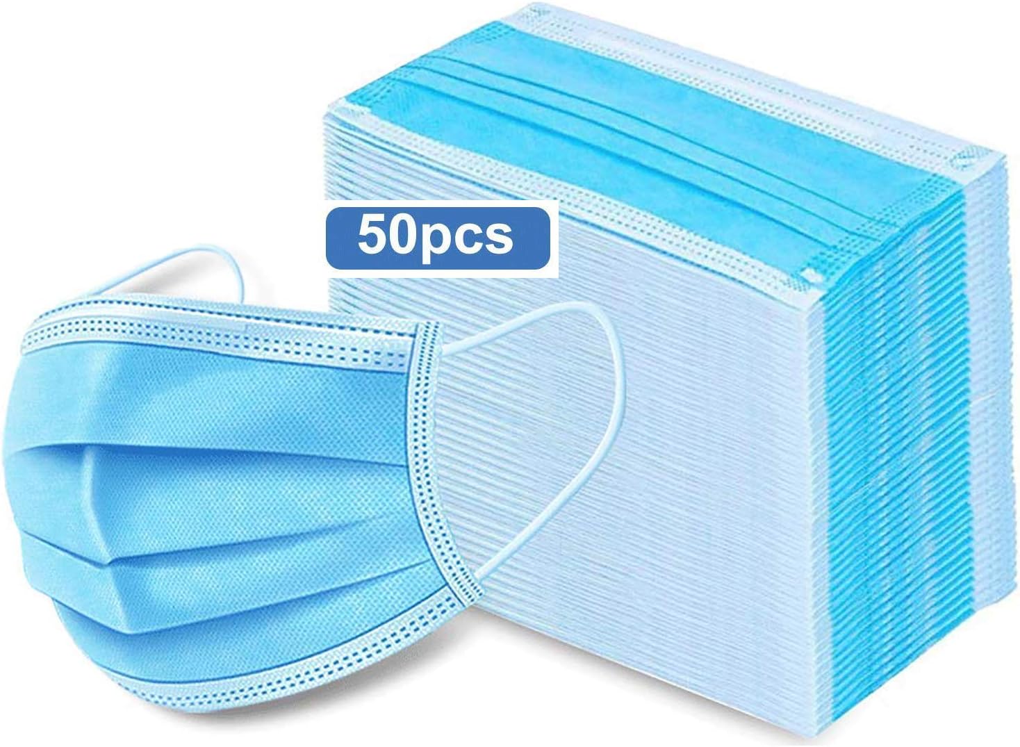 Kytree Disposable Safety Masks,50Pcs Breathable Multipurpose Strict Protective Tools Suitable for Beauty Salon Family, Disposable Dust Mask-Earloop Face Masks Outdoor Product Mouth Cover