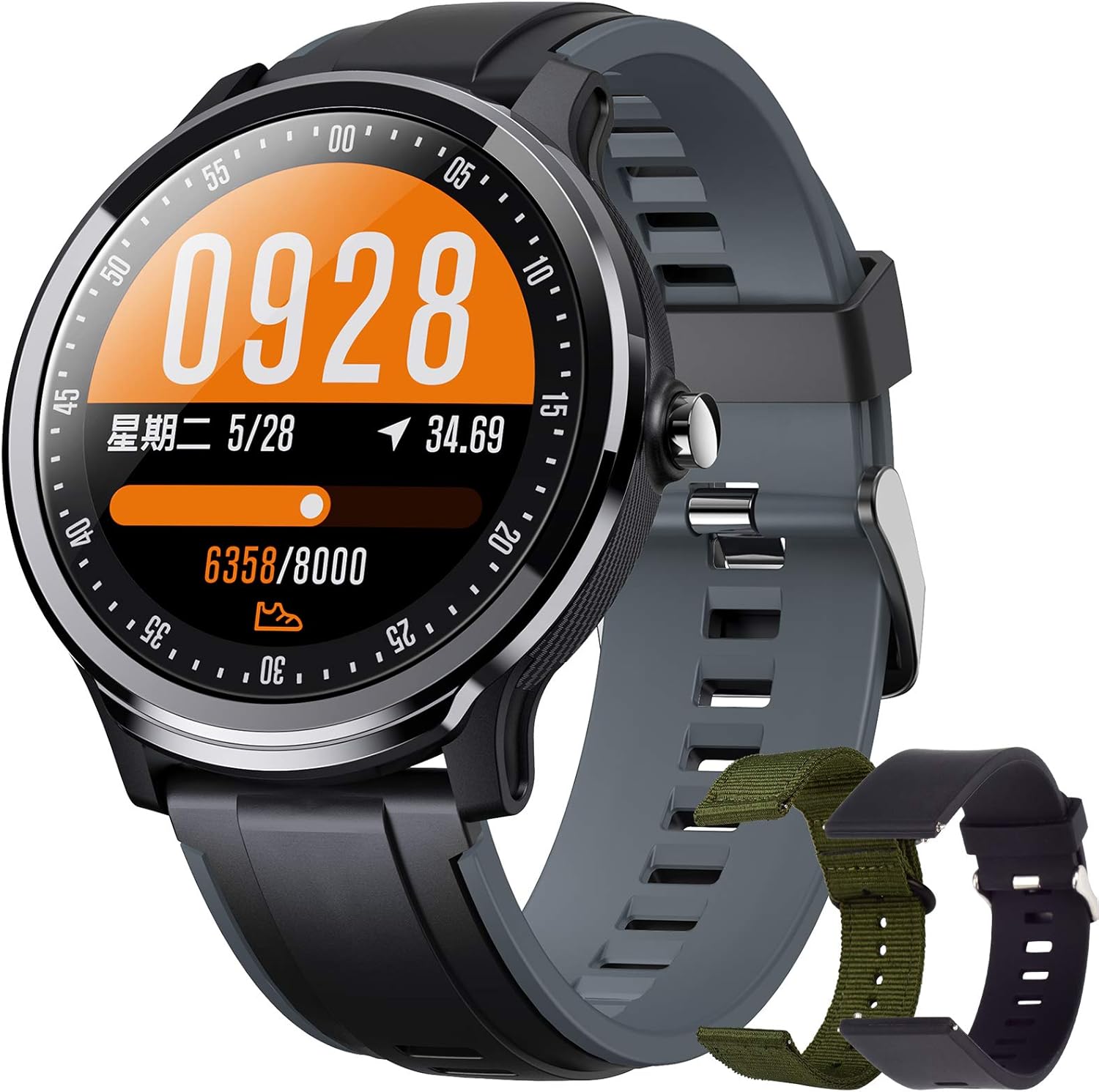 Smartwatch, Reloj Inteligente Hombre, Impermeable IP68 Pulsera