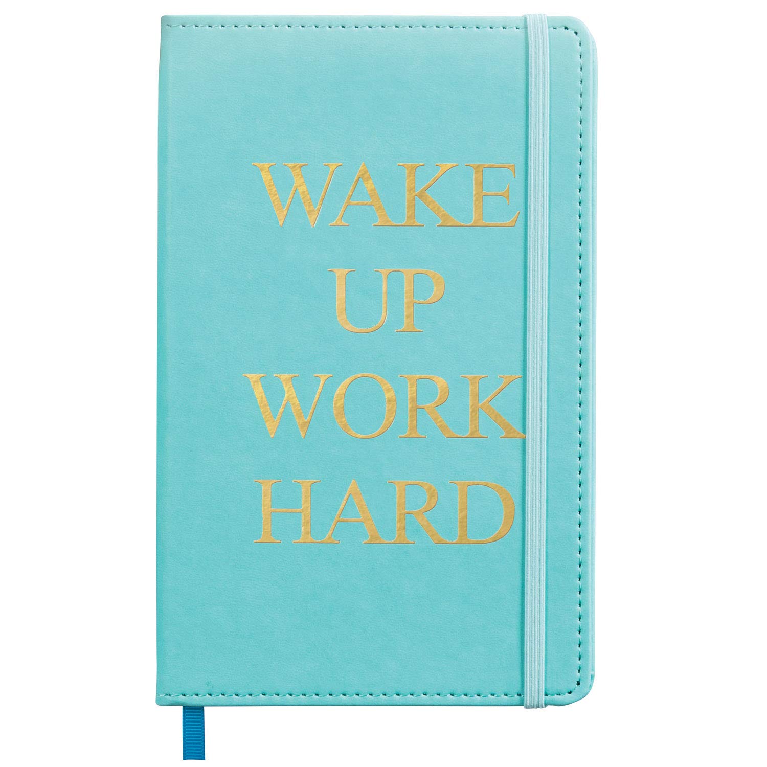 Photo 1 of C.R. Gibson Turquoise Leatherette "Wake Up Work Hard" Journal Notebook for Girls, 5.25" W x 8.25" L, 240