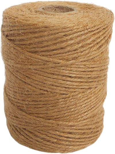 ANSIO Natural Jute Twine 101 m 2 mm 3-ply Rustic Brown Garden Crafts
