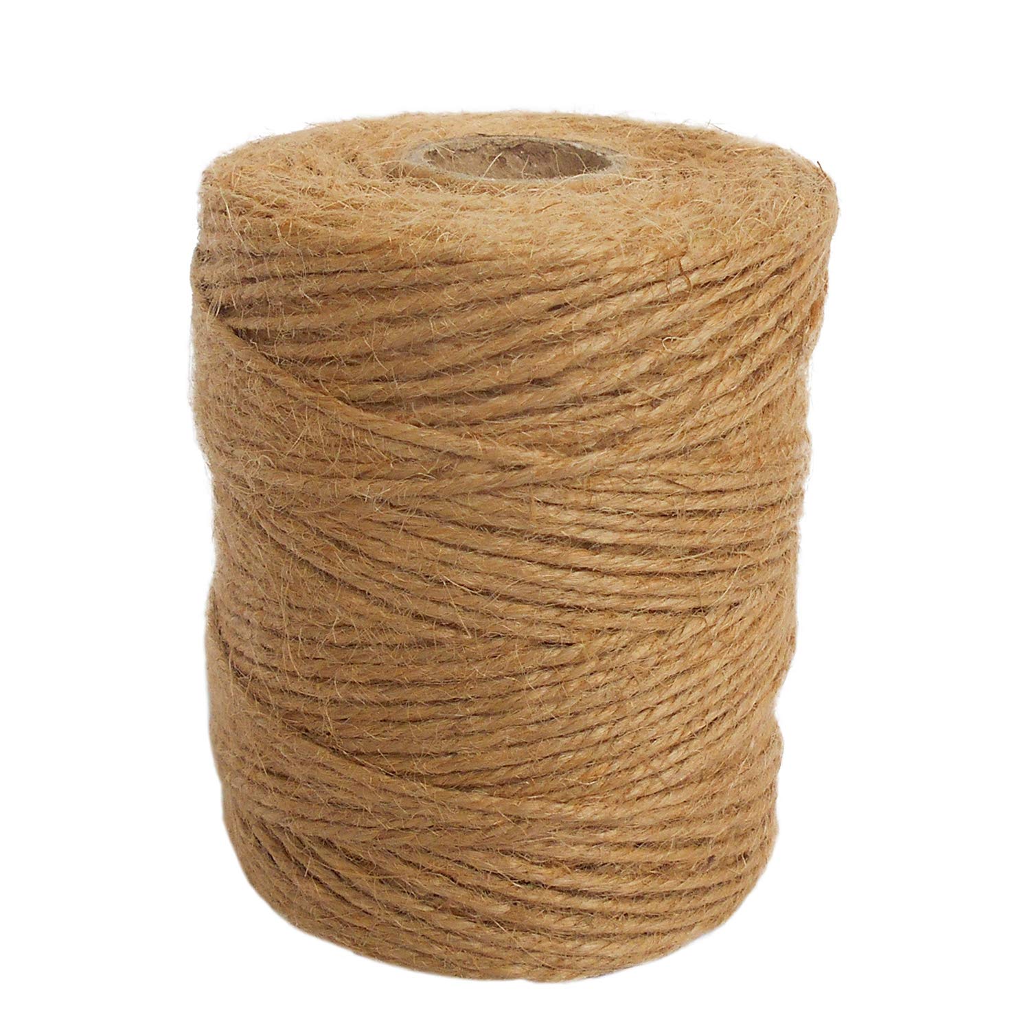 ANSIO Natural Jute Twine, 101 m / 333 ft – 2 mm 3-ply Rustic Brown Garden Twine String for Crafts, Floristry, Gift Wrapping & Plant Tying - Pack of 1