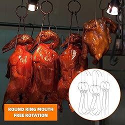 DEELEDM 12Pcs Meat Hook and Double Roast Duck