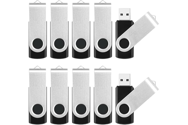 8GB Flash Drive 10 Pack Bulk USB Flash Drives, USB2.0 Thumb Drive USB Stick for Data Storage Backup, Jump Drive Pen Drive Zip Drive Memory Stick with Indicator, USB Storage Flash Drive Swivel Design