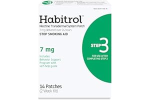 Habitrol Nicotine Transdermal System Patch | Stop Smoking Aid | Step 3 (7 mg) | 14 Patches | (2 Week Kit) | Packaging May Vary