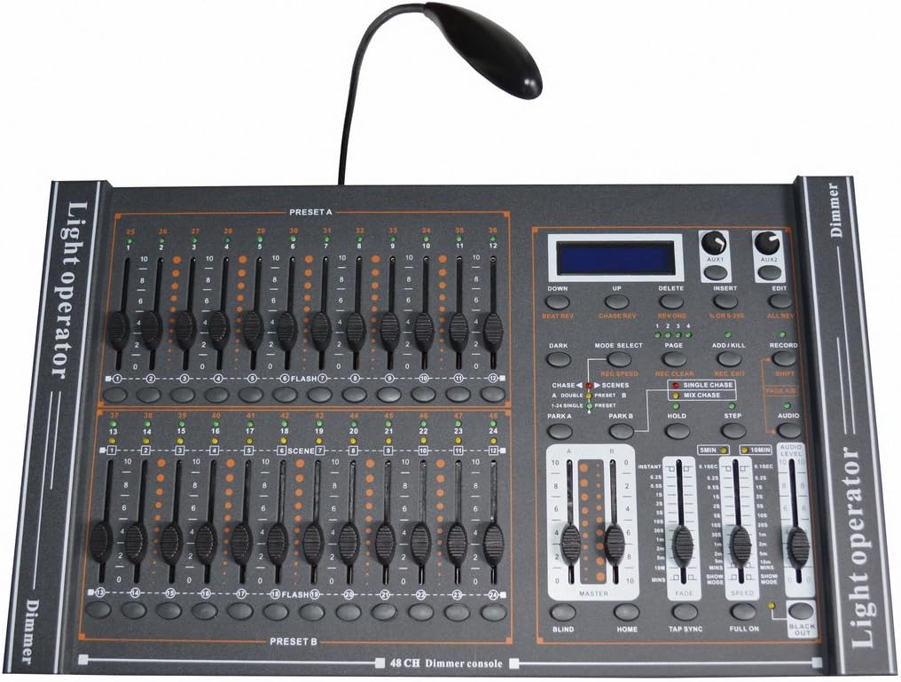 New 48 CH DMX-512 Dimming Console Stage Lighting Controller With LED Lamp Pro DJ