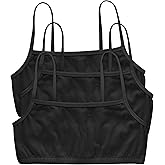 Hanes Women's Cropped Bralette Pack, 3-Pack, Breathable Crop Top Bras, Solid or Assorted, 3-Pack