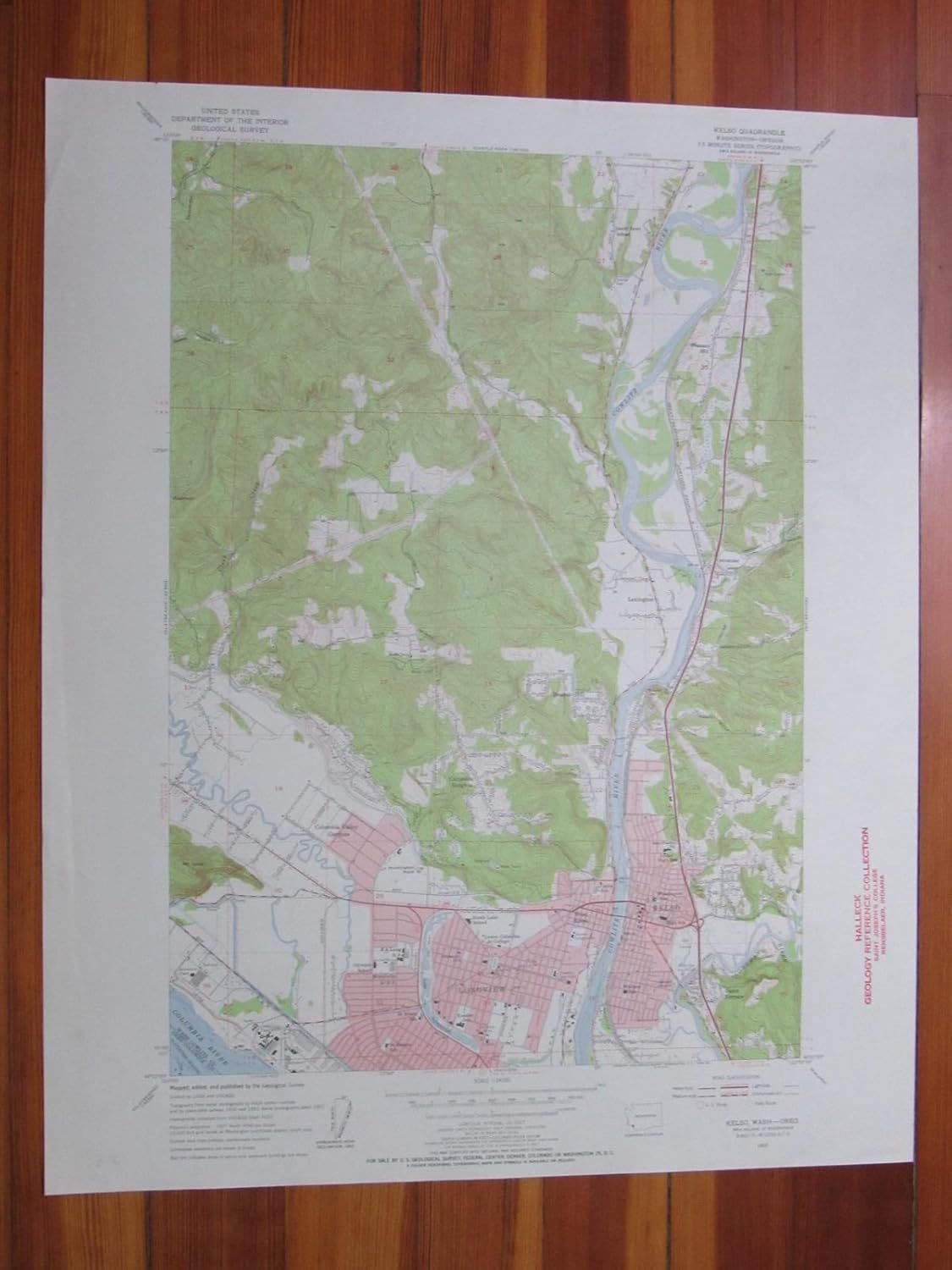 Kelso Washington 1955 Original Vintage USGS Topo Map