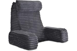 ENITYA Reading Pillow for Sitting in Bed Adult, XL Back Pillow for Bed Sitting up, Back Support Chair Pillow for Sitting up/Watching TV/Reading/Gaming/Resting/Post Surgery,Dark Grey