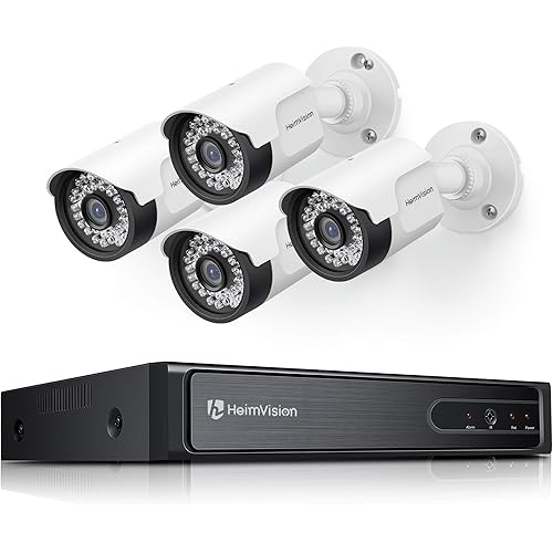 HeimVision 1080P Security Camera System Outdoor, 8 Channel H.265+ DVR and 4Pcs 1920TVL Waterproof Home Surveillance CCTV Wired Camera with Night Vision, Motion Alert, Remote Access, No Hard Drive, K26