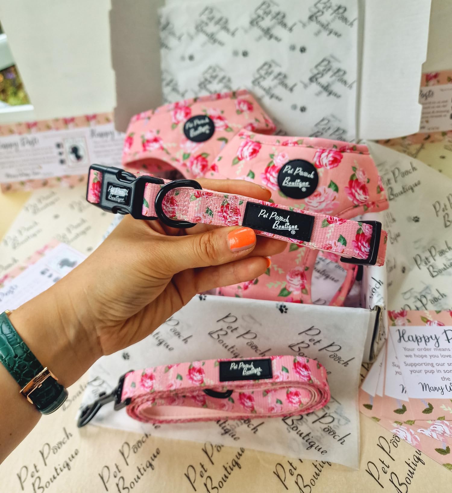 SUNDAY ROSE FLORAL DOG COLLAR S