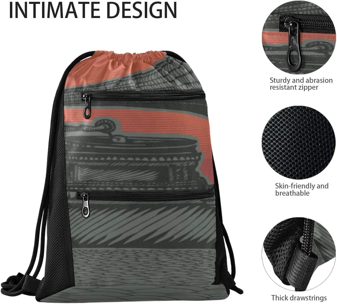 Jewelry Drawstring Bag Men Gramophone 