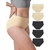 Neione Women's Cotton Underwear No Show Hipster Panties with Seamless Look No Panty Lines