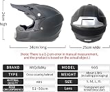MtQcBdHy Youth Offroad Dirt Bike Helmet with Goggles Gloves Mask Size M view 7