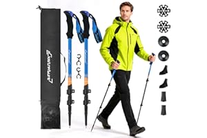 Clostnature Trekking Poles for Hiking – Collapsible Lightweight Hiking Poles, 2 Pack Aluminum Walking Sticks for Women, Men, 