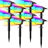 LANSOW Solar Spot Lights Outdoor Color Changing, [7 Modes/8 Pack] Christmas Landscape Spotlights, Solar Lights Outdoor Waterproof, Solar Powered Flood Lights for Outside Yard Garden Pathway